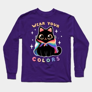 Progress LGBT Pride Cat - Kawaii Rainbow Kitty - Wear your colors Long Sleeve T-Shirt